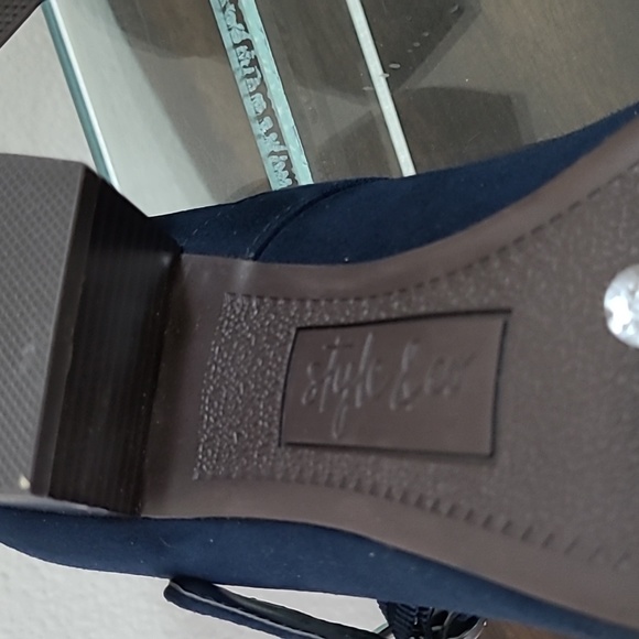 Style & Co. Macys JURNAE Navy Suede Block Heel Pumps Womens Mary Jane Shoes - Picture 9 of 10